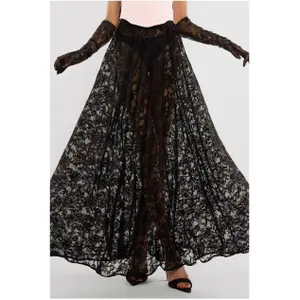 Gonna a pieghe da donna Goddiva Floral Lace A-Line Maxi