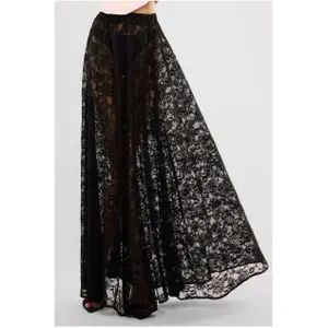 Gonna a pieghe da donna Goddiva Floral Lace A-Line Maxi image-1