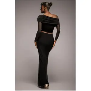 Women’s Long Split Front Wrap Dress with Drawstring Goddiva image-1