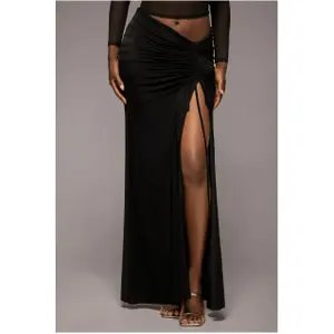 Women’s Long Split Front Wrap Dress with Drawstring Goddiva image-2