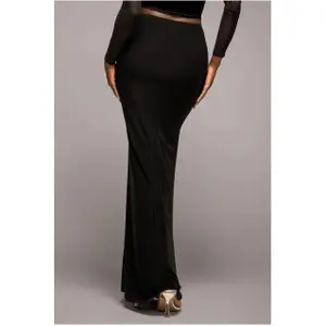 Women’s Long Split Front Wrap Dress with Drawstring Goddiva image-3