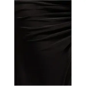 Women’s Long Split Front Wrap Dress with Drawstring Goddiva image-5