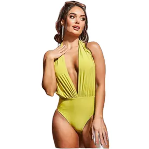 Badeanzug Einteiler mit offenem Rücken für Damen Goddiva