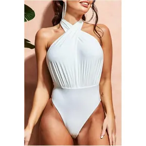 Badeanzug Einteiler mit offenem Rücken für Damen Goddiva image-3