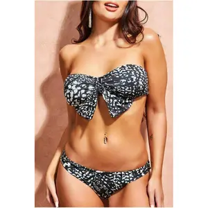 Zweiteiliger Badeanzug mit Fliege für Damen Goddiva image-3