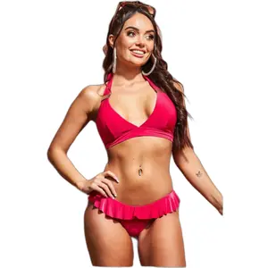 Bikini mit Rüschen und Schnalle für Damen Goddiva