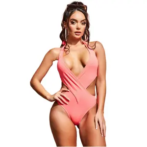 Badeanzug Damen V-Ausschnitt Goddiva