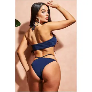 Μαγιό 2 τεμαχίων με σταυρωτό λαιμό γυναίκα Goddiva image-3