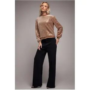 Velours-Pull Damen Goddiva Sequin Velvet image-1