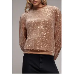 Velours-Pull Damen Goddiva Sequin Velvet image-3