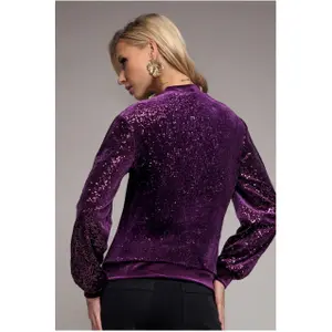 Velours-Pull Damen Goddiva Sequin Velvet image-2