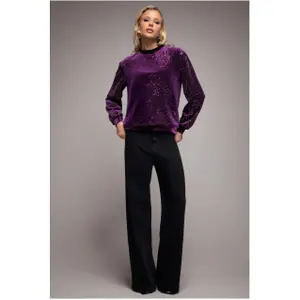 Velours-Pull Damen Goddiva Sequin Velvet image-1