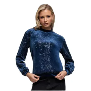 Velours-Pull Damen Goddiva Sequin Velvet image-0