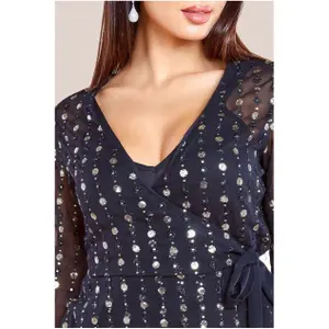 Γυναικείο τοπ Goddiva Wrap Sequin image-4