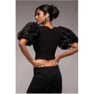 Corset de mangas texturizadas mujer Goddiva Scuba 3D image-2