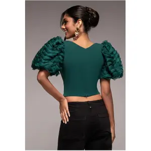 Corset de mangas texturizadas mujer Goddiva Scuba 3D image-1