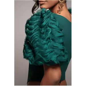 Corset de mangas texturizadas mujer Goddiva Scuba 3D image-3