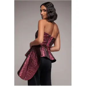 Asymmetrisches Bustier mit Basque für Damen Goddiva Jacquard image-1