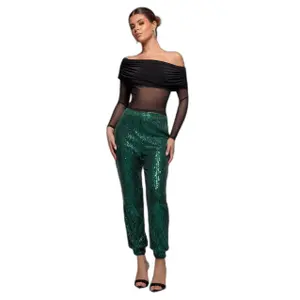 Damenhosen Goddiva Sequin Cuffed Ankle image-0