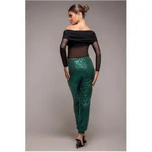 Damenhosen Goddiva Sequin Cuffed Ankle image-1