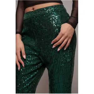 Damenhosen Goddiva Sequin Cuffed Ankle image-4
