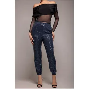 Damenhosen Goddiva Sequin Cuffed Ankle image-1