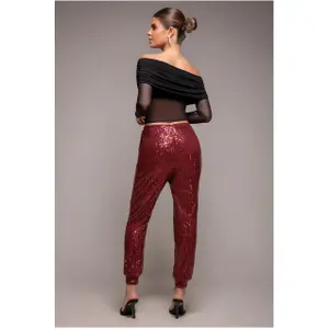 Damenhosen Goddiva Sequin Cuffed Ankle image-2