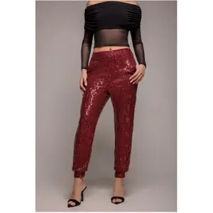 Damenhosen Goddiva Sequin Cuffed Ankle image-1