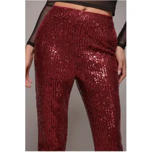 Damenhosen Goddiva Sequin Cuffed Ankle image-4