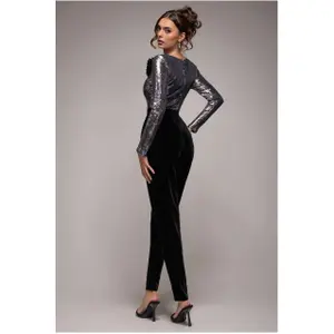 Jumpsuit för kvinnor Goddiva Liquid Sequin image-1