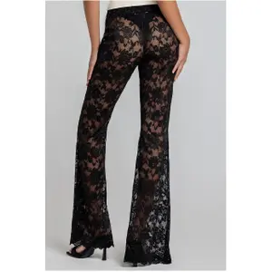 Pantaloni bootcut con lacci ondulati donna Goddiva image-0