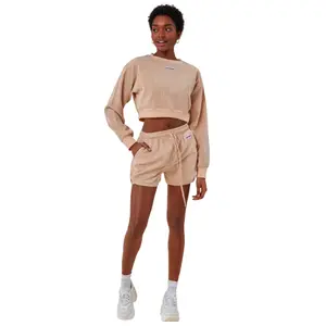 Σέτ κοντή μπλούζα oversized και σορτς γυναικείο Goddiva image-0