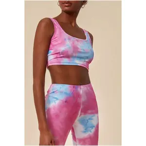 Σετ από crop top tie-dye και κολάν γυναικείο Goddiva image-3