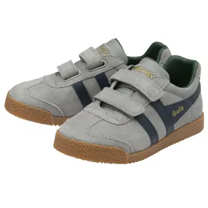 Białe buty na rzepy dla dzieci Gola Harrier Strap Trainer image-1