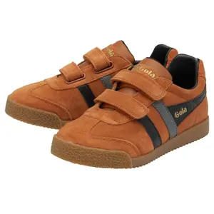 Białe buty na rzepy dla dzieci Gola Harrier Strap Trainer image-1