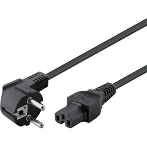 Cable de alimentación c15 a cee7 f enchufe estándar Goobay 90°
