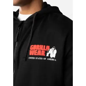 Oversized φούτερ με φερμουάρ και κουκούλα Gorilla Wear Classic image-3