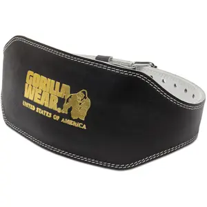 Padded leather lifting belt Gorilla Wear 6" image-3