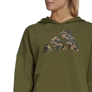 Sudadera con capucha para mujer adidas Sportswear Leopard-Print Oversize image-4