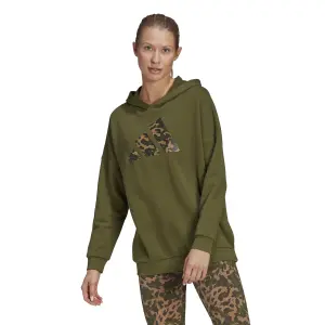 Sudadera con capucha para mujer adidas Sportswear Leopard-Print Oversize image-1