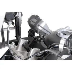 Stoßfeste Motorrad-GPS-Halterung für polierte Lenker mit 22 mm Durchmesser SW-Motech image-4