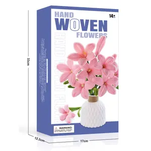 Bouquet aus Kunststoffvase DIY Lilien Rosen Green Slide image-1
