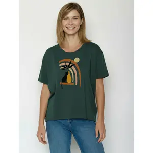 Women's T-shirt Greenbomb Cat Vase Feel image-1