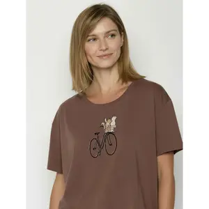 Women's T-shirt Greenbomb Bike Cat Basket 2 Feel image-2