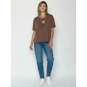 Women's T-shirt Greenbomb Bike Cat Basket 2 Feel image-3