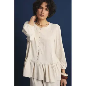 Bluse mit dekorativem Volant unten Damen Greenpoint image-5