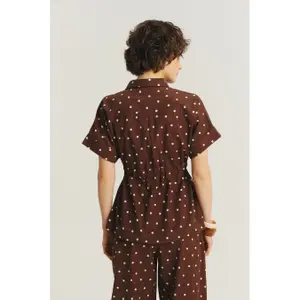 Bluse mit kontrastierenden Punkten Damen Greenpoint image-1