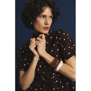 Bluse mit kontrastierenden Punkten Damen Greenpoint image-5