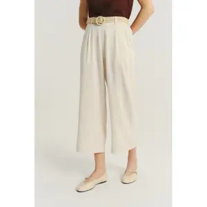 Wide Leg Trousers with a Belt Women's Greenpoint