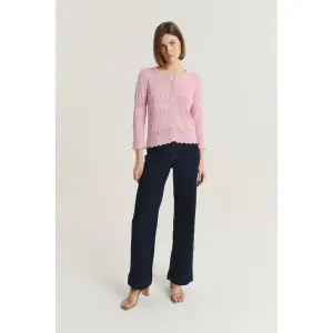 Discreet Openwork Jumper Woman Greenpoint Regular March image-1